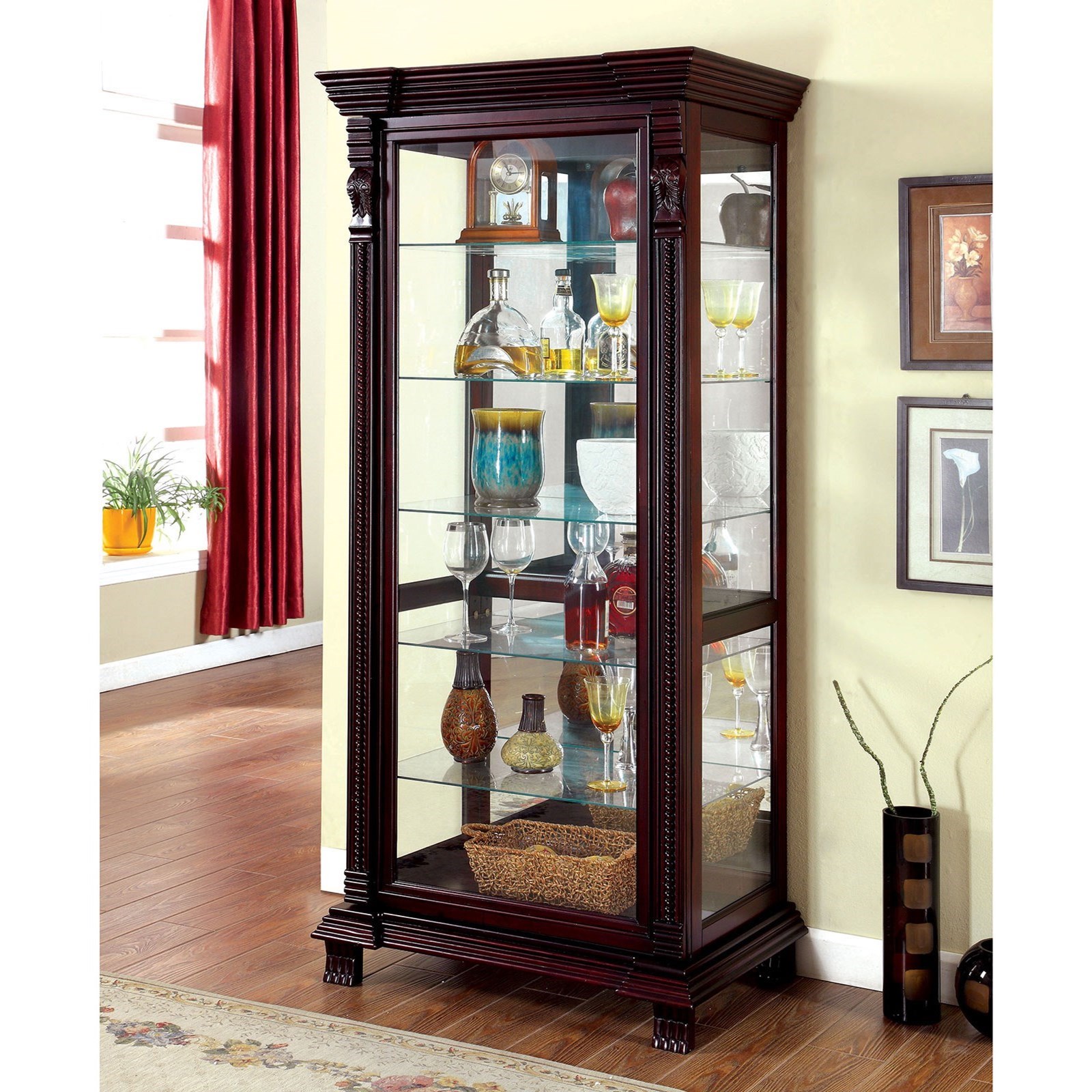 Furniture of America Tulare CMCR134 Traditional Curio with